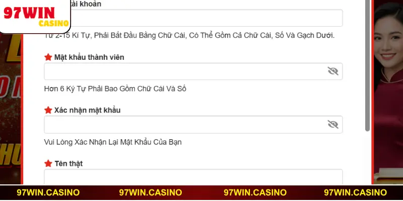 Các bước đăng ký 97WIN đơn giản cho hội viên mới