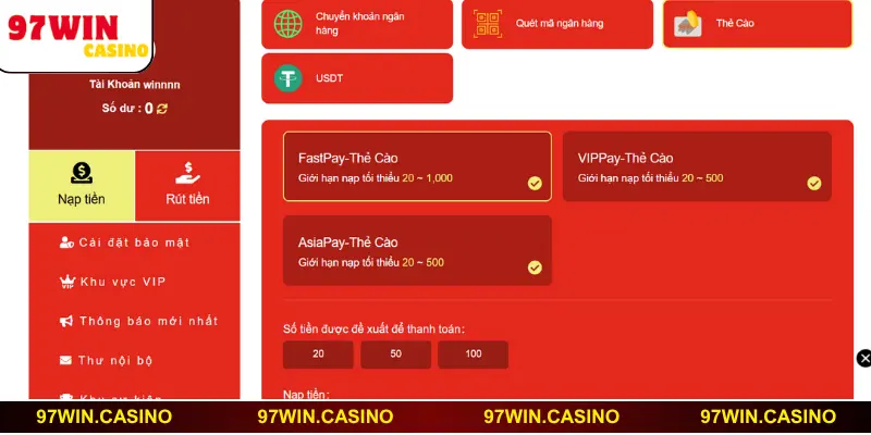 Quy trình thanh toán đơn giản cho mọi bet thủ